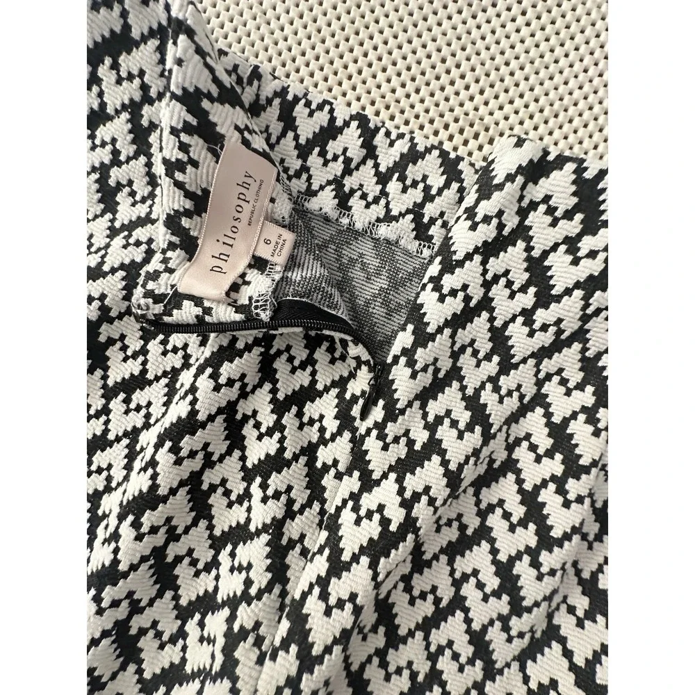Republic Philosophy Pencil Skirt Straight Sz 6/8 Black/White Stretch Career Work